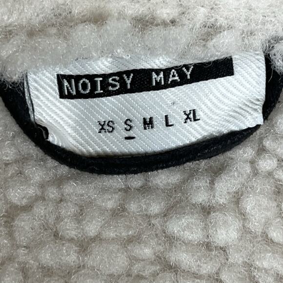 Noisy May Haley Faux Leather Shearling Moto Black Vest Size Small NWOT - Picture 4 of 6